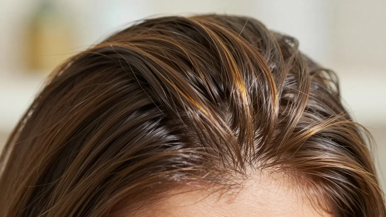 Detail zdravých vlasových folikulů s důrazem na prokrvení
